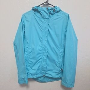 White Sierra Aqua Women's Packable Hodded Rain Lighweight Jacket Size L